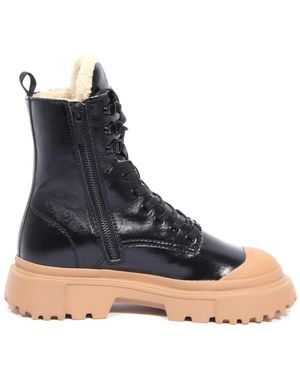 Hogan Eco-Pelz Stiefeletten Mit Gummi-Zehenkappe - Blau