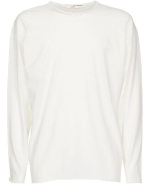 Isabel Benenato Jersey Langarm-T-Shirt - Weiß