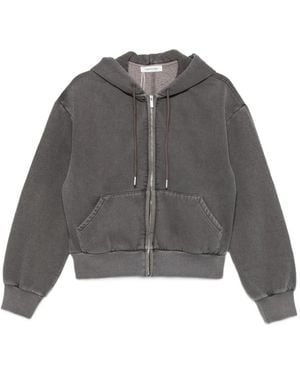 Low Classic Hoodies & Sweatvesten ,Grijs ,Katoen Washed Cotton Zip-Up Hoodie