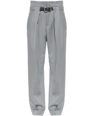 The Attico Broeken ,Grijs ,Wol Broek Met Riem