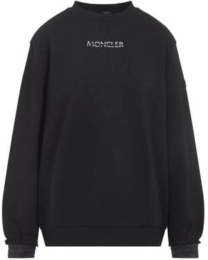 Moncler Logo Katoenen Sweater - Zwart