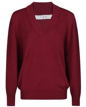 IRO V-Neck Knitwear - Rojo