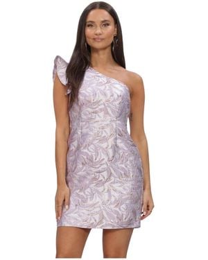 Freebird by Steven F-Wv-Jaquard-Leaf-26-2 Mini Dress - Lila