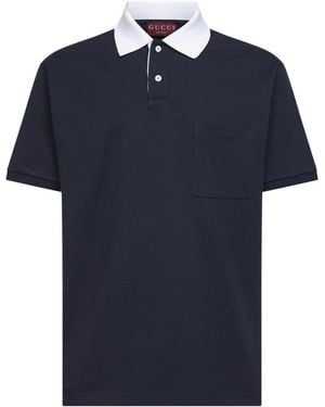 Gucci Stretch Katoen Piqué Poloshirt - Blauw