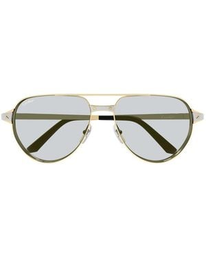 Cartier Santos Ct0425S-006 Piloten Sonnenbrille - Gelb