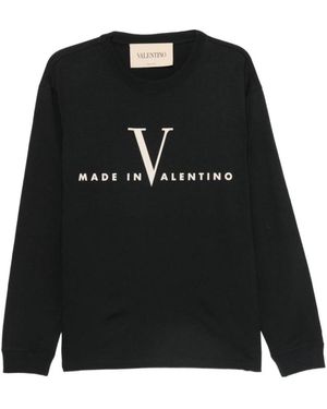 Valentino Tops ,Zwart ,Logo Print Long Sleeve Top