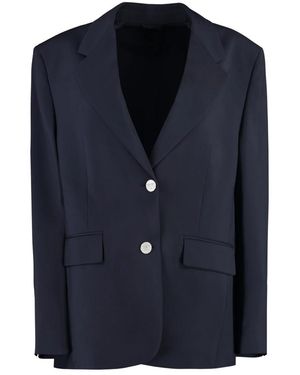 Prada Jassen ,Blauw ,Wol Wool Mohair Suit Blazer