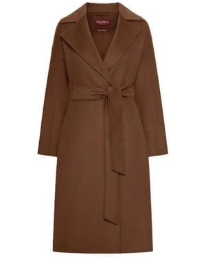 Max Mara Belted Coats - Brown