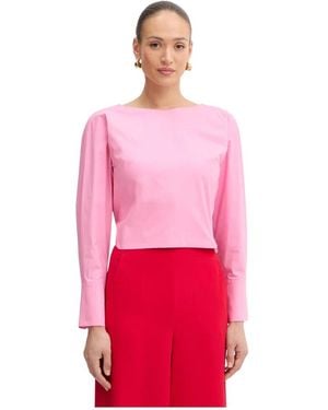 Twinset Overhemden ,Roze ,Katoen Crossover Blouse - Rood