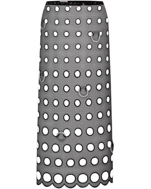 Nue Schwarzer Mesh Midi Rock Mit Funkelnden Details