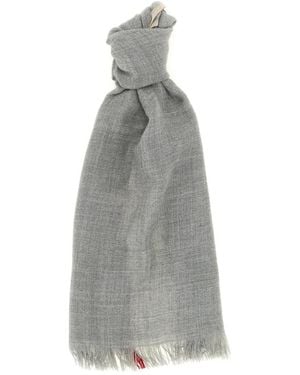 Brunello Cucinelli Fringed Cashmere-Silk Scarf - Grau