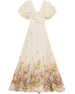 byTiMo Elegantes Organza Maxikleid - Natur