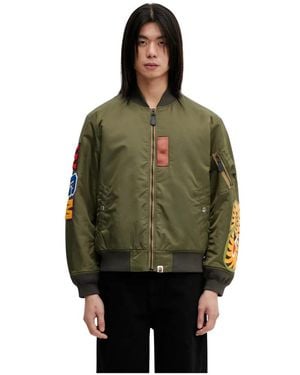A Bathing Ape Shark Ma-1 Bomber Jacket - Grün