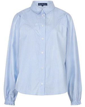 Red Button Victoria Poplin Stripe Long Sl - Blauw