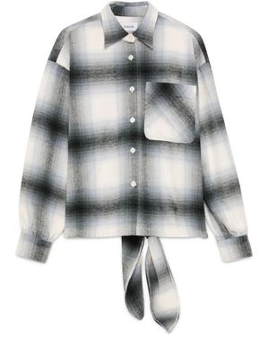 AMISH Karo-Schürze Hemdjacke - Grau