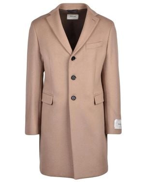 Paoloni Single-Breasted Coats - Marrone