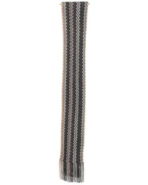 Missoni Accessoires ,Zwart ,Zigzag Gebreide Sjaal