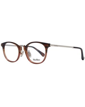 Max Mara Accessoires ,Bruin ,Bruin Havana Ronde Plastic Bril - Metallic