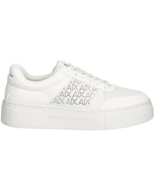 ARMANI EXCHANGE Schnür-Sneaker Aus Strukturiertem Mesh - Weiß