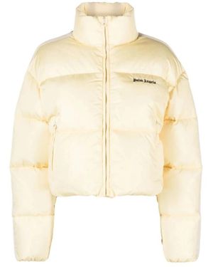 Palm Angels Jacket With Logo - Natural