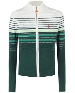 CASABLANCA Boucle Stripe Ritshuisjack - Groen