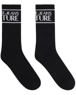 Versace Jeans Couture Baumwollsocken Mit Logo - Schwarz