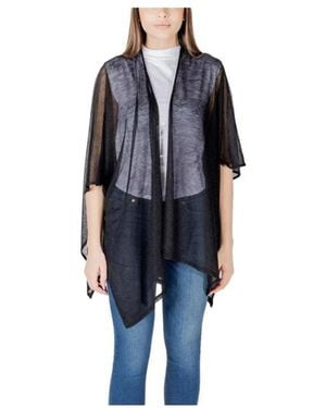 Liu Jo Glinsterende Gebreide Poncho - Blauw
