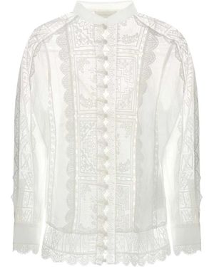 Zimmermann Overhemden ,Wit ,Polyester Aster Geborduurde Blouse