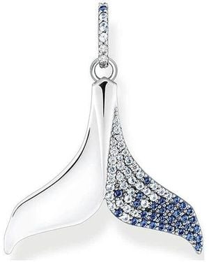Thomas Sabo Anhänger Schwanzflosse Mit Blauen Steinen Silberfarben, Blau Pe931-644-1