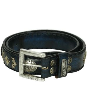 Sendra Blauer Leder Gürtel 8535 Modell - Schwarz