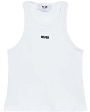 MSGM Sleeveless Tops - Bianco