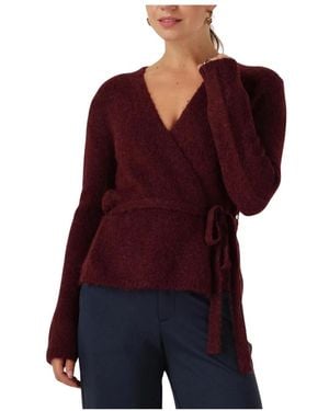 SELECTED Slfgabella Ls Knit Belt Cardigan - Lila