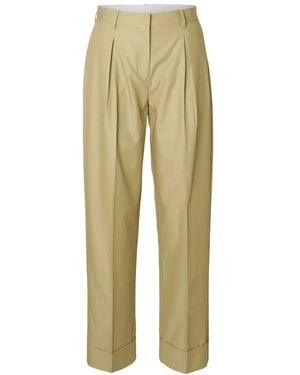 SELECTED Wide Trousers - Natural