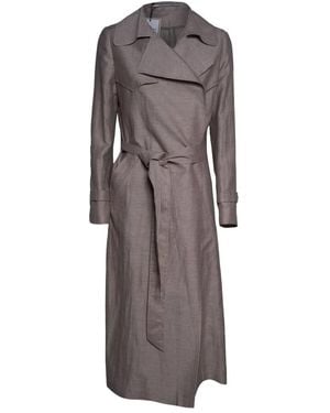 Tagliatore Belted Coats - Brown