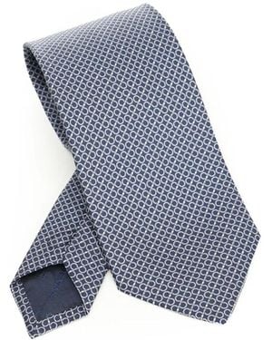 Ferragamo Gancini Print Silk Tie - Blauw