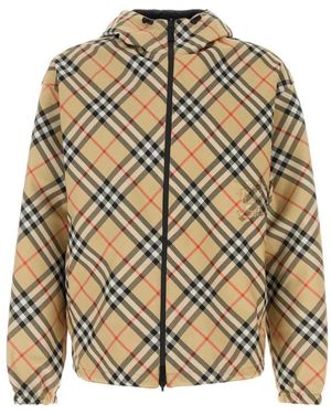 Burberry Jassen ,Omkeerbaar Jack Met Capuchon En Check-Patroon - Naturel