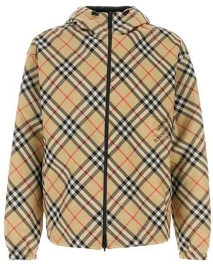 Burberry Jassen ,Omkeerbaar Jack Met Capuchon En Check-Patroon - Naturel