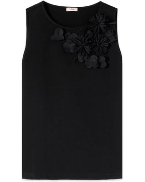 Oltre Sleeveless Tops - Noir