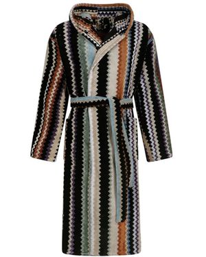 Missoni Lange Curt Chevron Capuchonbadjas - Zwart