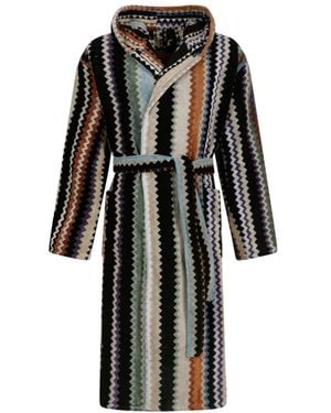 Missoni Lange Curt Chevron Capuchonbadjas - Zwart