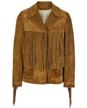 Golden Goose Leather Jackets - Marrone