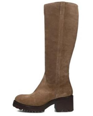 Blasz Taupe Suède Hoge Laarzen Evs-5014 - Wit
