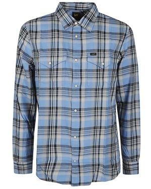 Lee Jeans Logo Printed Long Sleeve Shirt - Blue