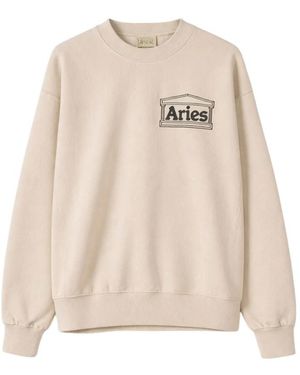 Aries Hoodies & Sweatvesten ,Katoen Star 20000 Premium Temple Sweatshirt - Naturel