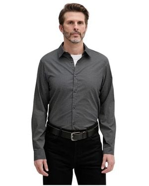 ARMANI EXCHANGE Overhemden ,Grijs ,Katoen Regular Fit Shirt Met Geprinte Logo - Zwart