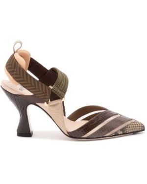 Fendi Python Nylon Barefoot Sandal - Braun