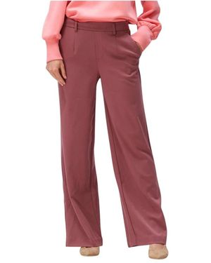 Object Broeken ,Roze ,Polyester Objlisa Wide Pant - Rood