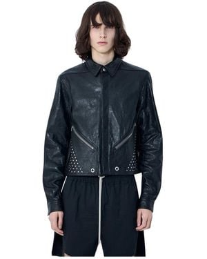 Rick Owens Leather Jackets - Blue