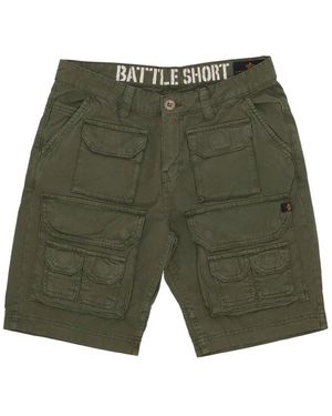 Alpha Industries Pantaloncini Cargo Mimetica Uomo – Slim Fit, Twill Di Cotone, Con Logo