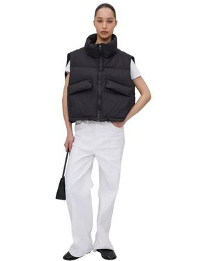 ESTRO Boxy Down Vest Met Hoge Kraag - Zwart